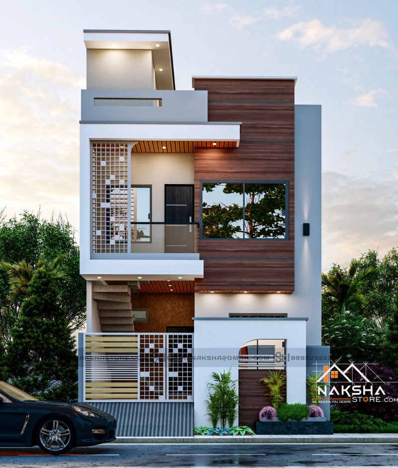 35×45 G+1 House Design | Modern Elevation & Floor Plan – Naksha Store